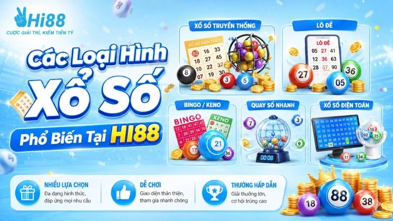 Các Loại Hình Xổ Số Phổ Biến Tại HI88